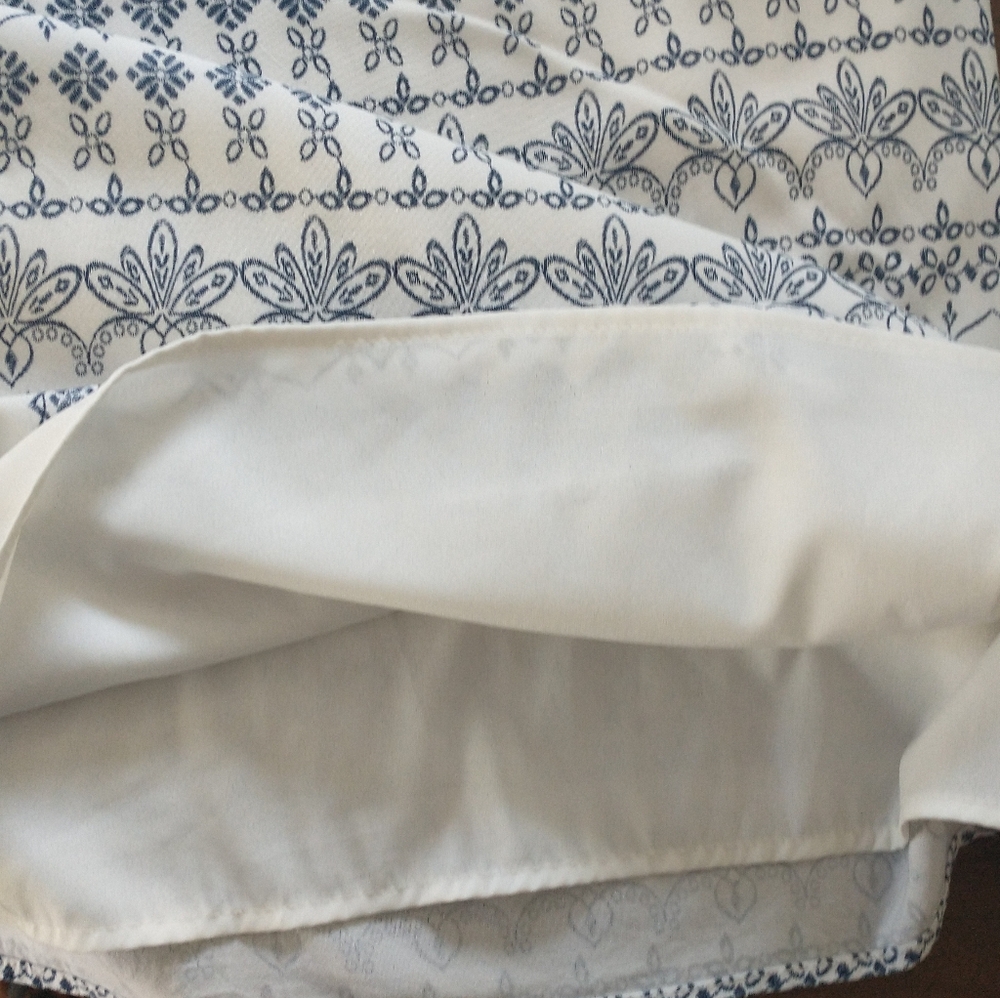 LOFT Outlet Sheath Dress Size Medium white & navy - Picture 6 of 6